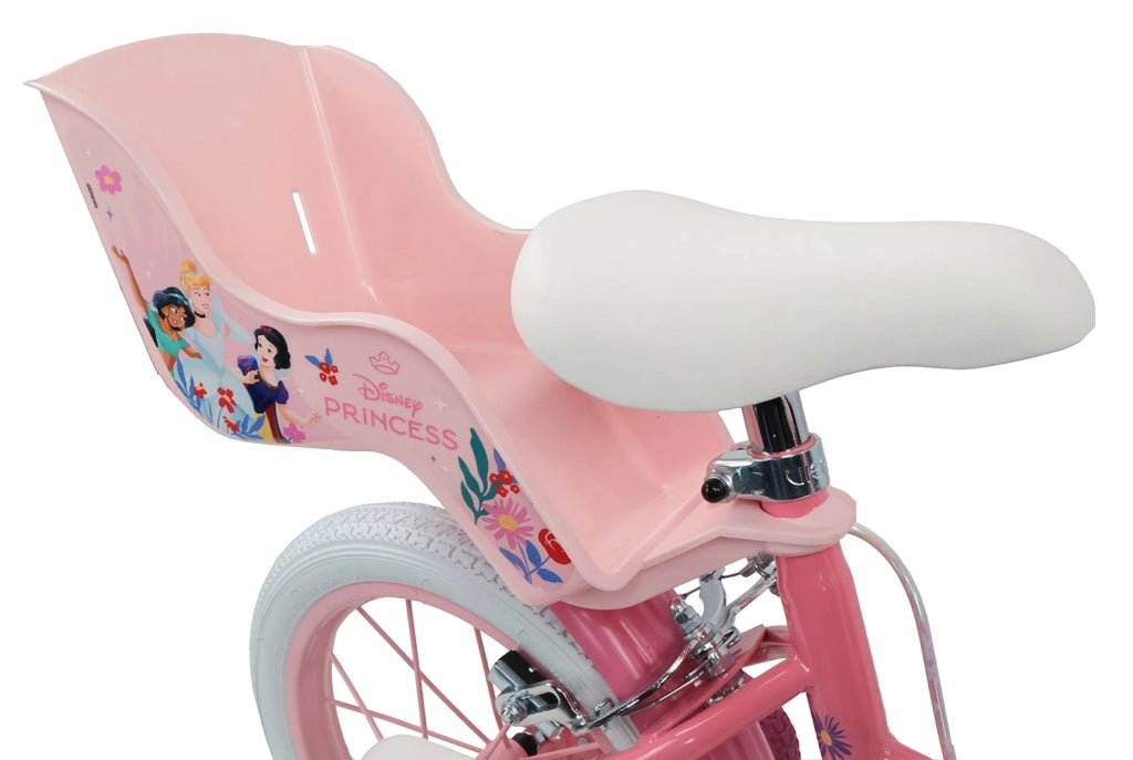 Bicicletta per Bambine 16" Disney Princess Freni Caliper e Stabilizzatori in Acciaio Hi-Ten Rosa