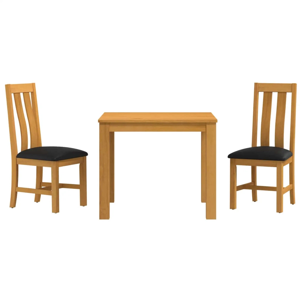 Set da pranzo 3 pz Nero Legno di Quercia Massello 3430319