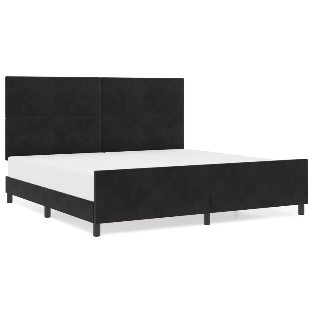 Struttura del Letto Nera 200x200 cm in Velluto