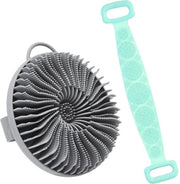 Scrubber per il Corpo con Asciugamano, Set di Borsette per la Doccia in Silicone, Spazzola per il Corpo in Silicone, Spazzola Exfoliante morbida, Scrubber in Silicone per Uomini, Donne, Bambini, Animali domestici, Pelle Sensibile