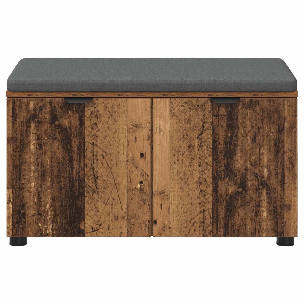 Panca per ingresso con cuscino Legno vecchio 80 x 38 x 46 cm