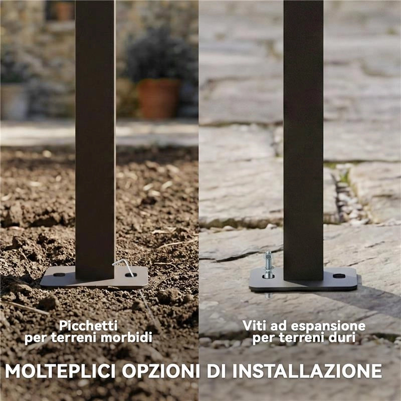 GAZEBO PERGOLA ADDOSSATA 3X4 M CON TETTO RETRATTILE SCORREVOLE E FORI DI DRENAGGIO, BIANCO CREMA