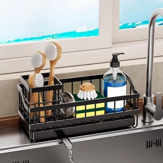Organizzatore per cucina e bagno versatile per doccia - supporto per asciugacapelli con scarico autoasciugante