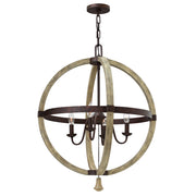 Lampadario Middlefield vintage legno 4xE14 Hinkley