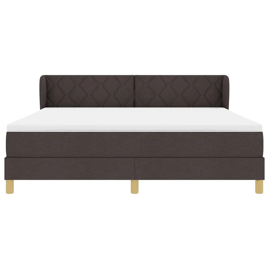 Letto a molle con materasso Marrone Scuro 180 x 200 cm Tessuto 3340293