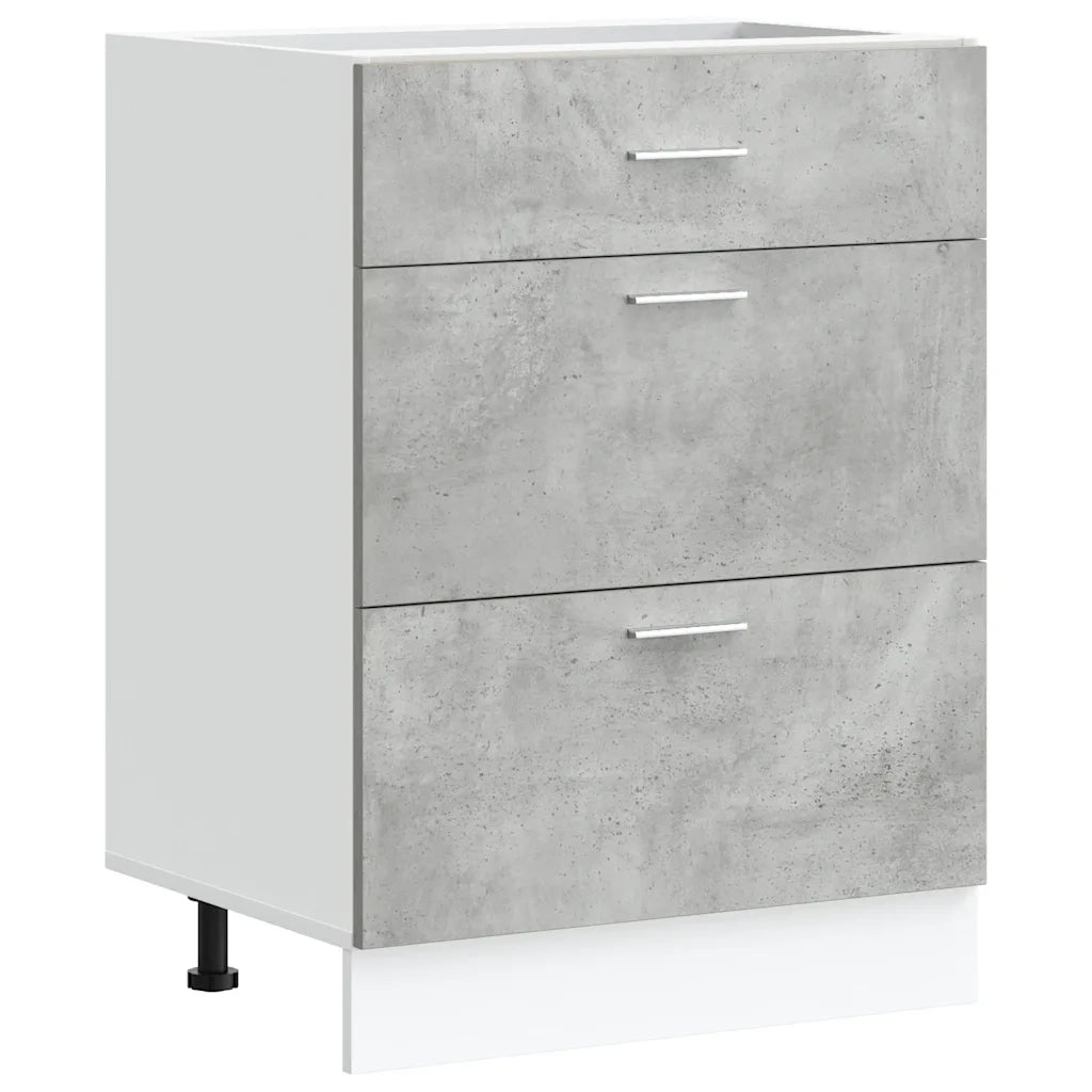 vidaXL Base da Cucina “Lyon” Grigio Cemento in Legno Multistrato