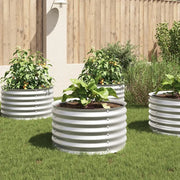 Letto Rialzato Giardino 80x80x44 cm in Acciaio Zincato Argento 45520