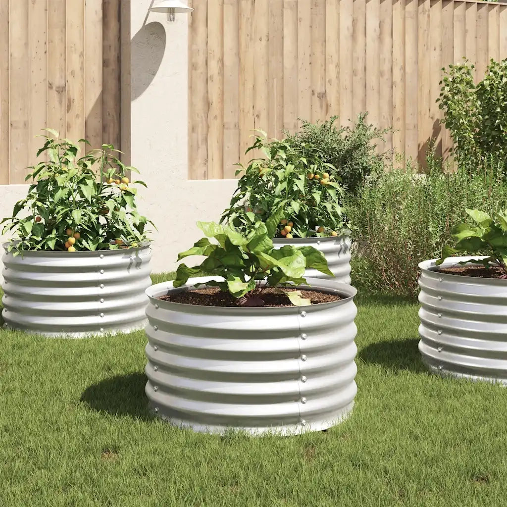 Letto Rialzato Giardino 80x80x44 cm in Acciaio Zincato Argento 45520