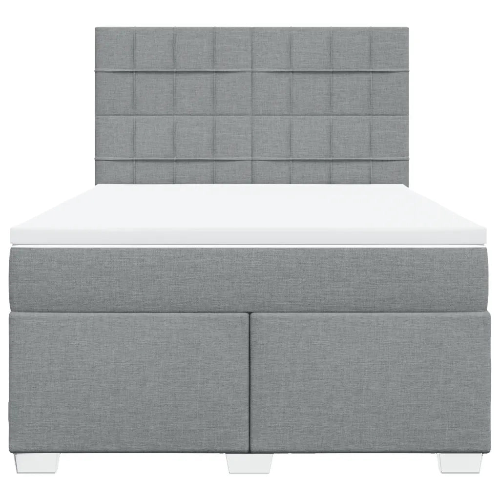 Giroletto a Molle con Materasso Grigio Chiaro 140x200cm Tessuto