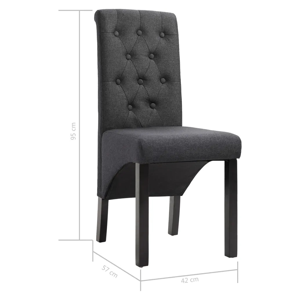 Sedie da Pranzo 2 pz Grigio Scuro in Tessuto 248986
