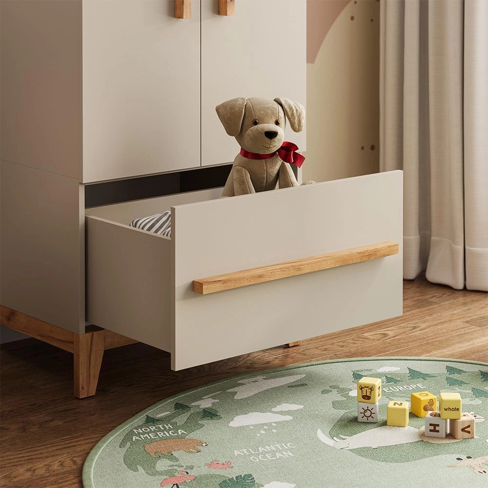 Armadio per bambini Malia, Cashmere/Artigianale, 70 x 186.8 cm, combinabile con altri mobili della serie Malia