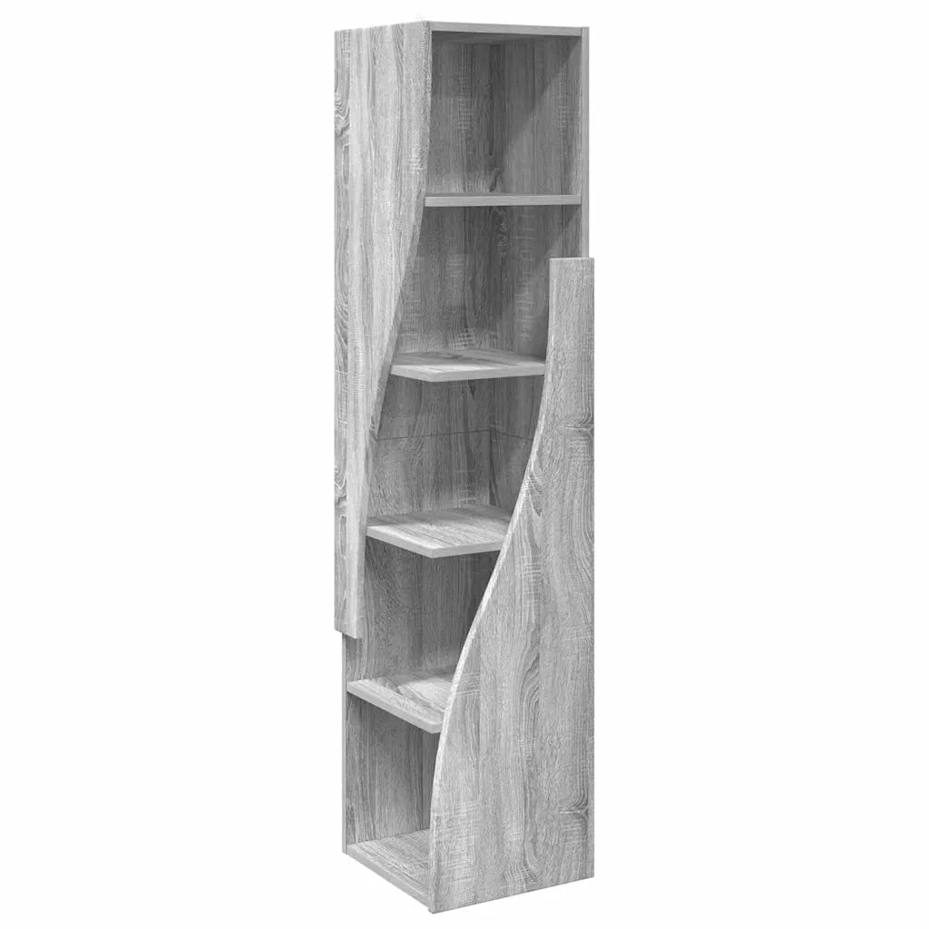 Mobile angolare Grigio Sonoma 32x32x140cm Legno multistrato 889881