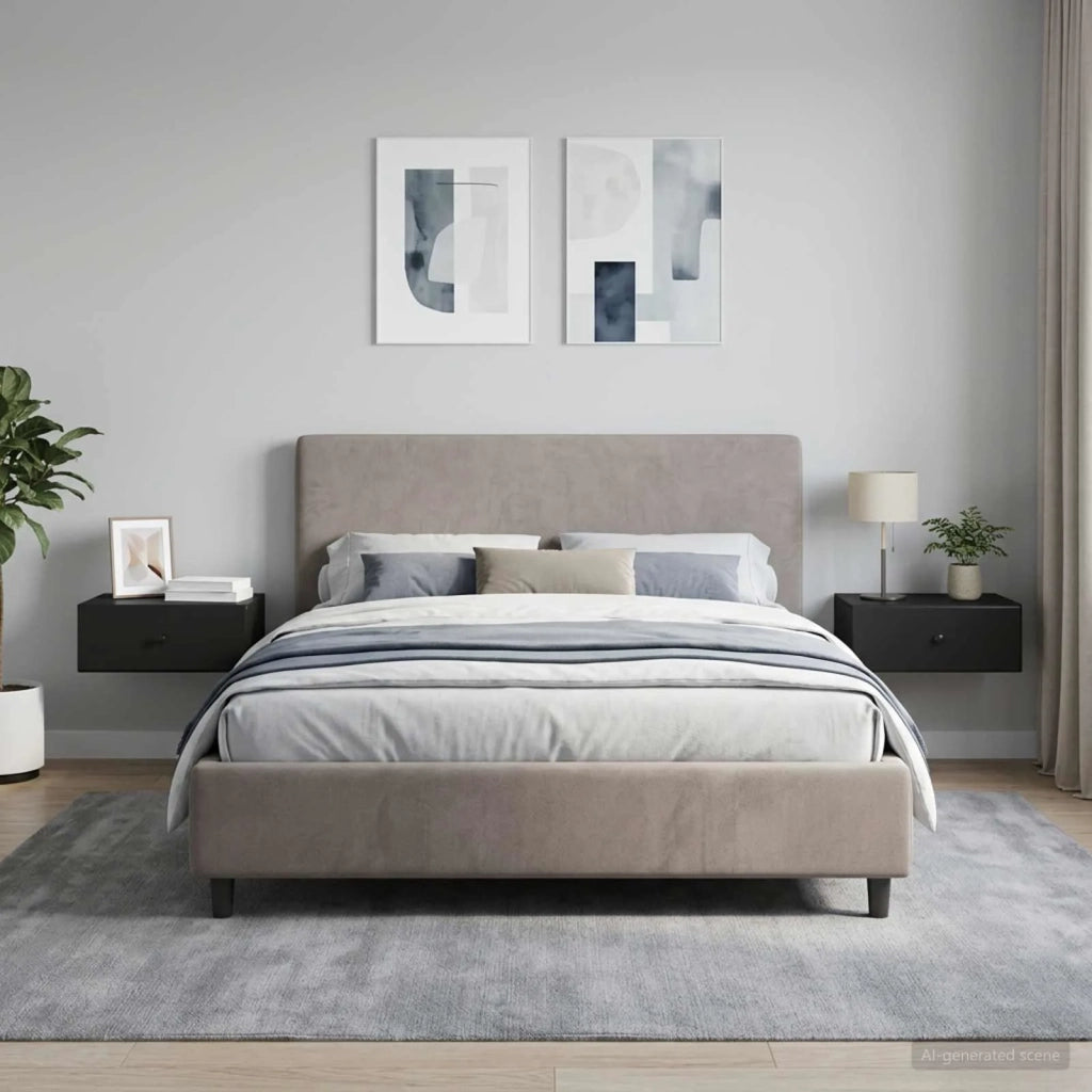 Mobiletto da notte a muro 2 pcs Nero 49 x 34,5 x 20 cm 899128