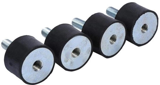 Montante di Vibrazione in Gomma 4x M8/M6 - Dampeneder - Blocco Silenzioso - Elemento di Dampening - Antivibrazione - Adatto per macchine a laser e motori - Isolatore di Ruggine