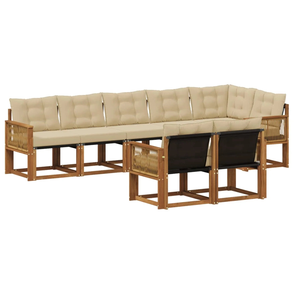 Set di divani da esterno 8 pz Naturale e Beige 3382037
