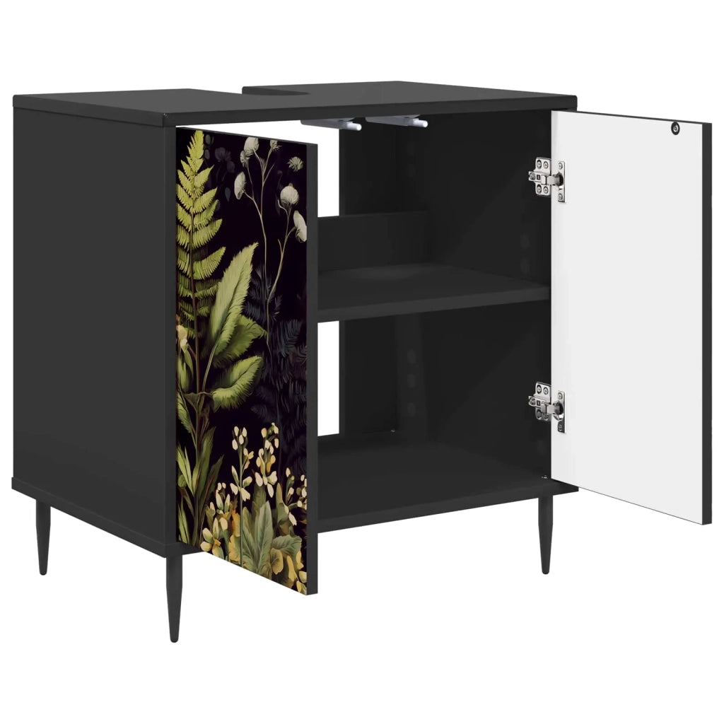 Mobile da Bagno RHENEN Rovere Nero 60 x 40 x 61 cm 8007409