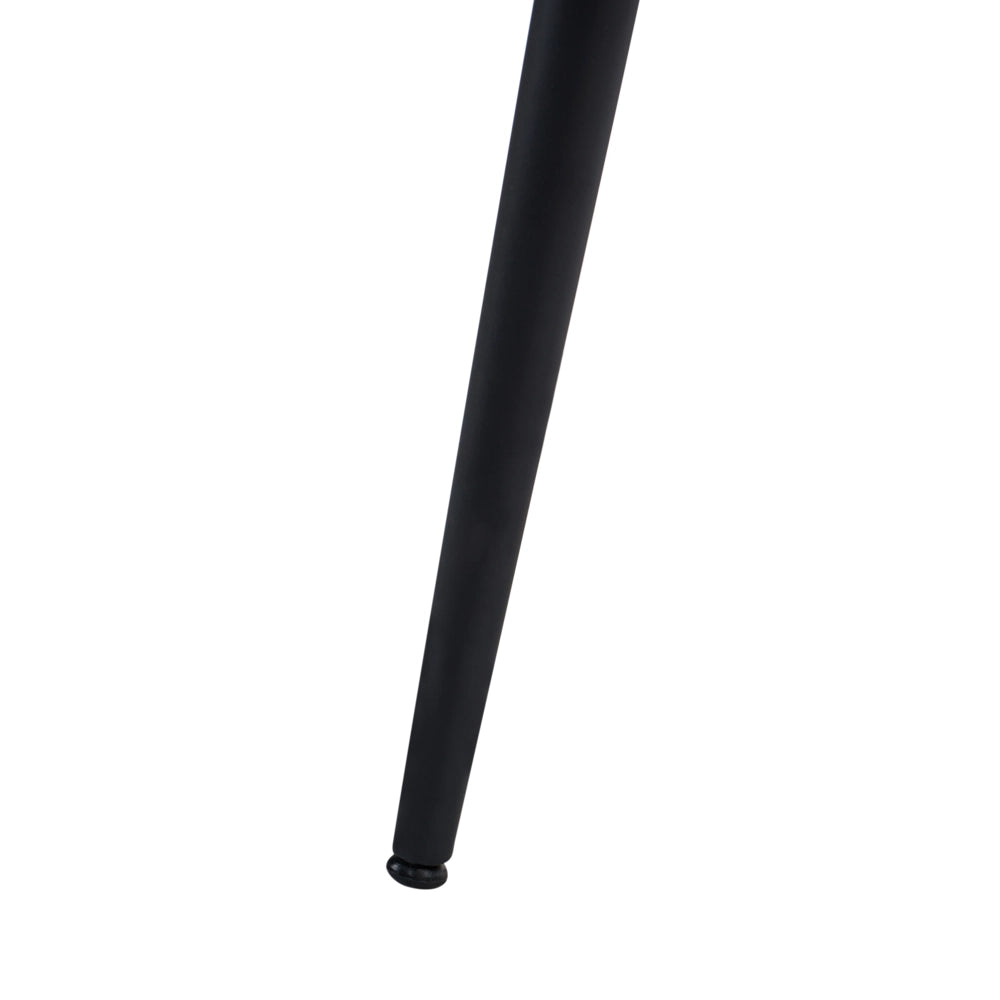 Set di 2 sedie da pranzo bianco sporco con gambe in ferro nero senza braccioli e cappucci protettivi Design moderno e minimalista Sala da pranzo