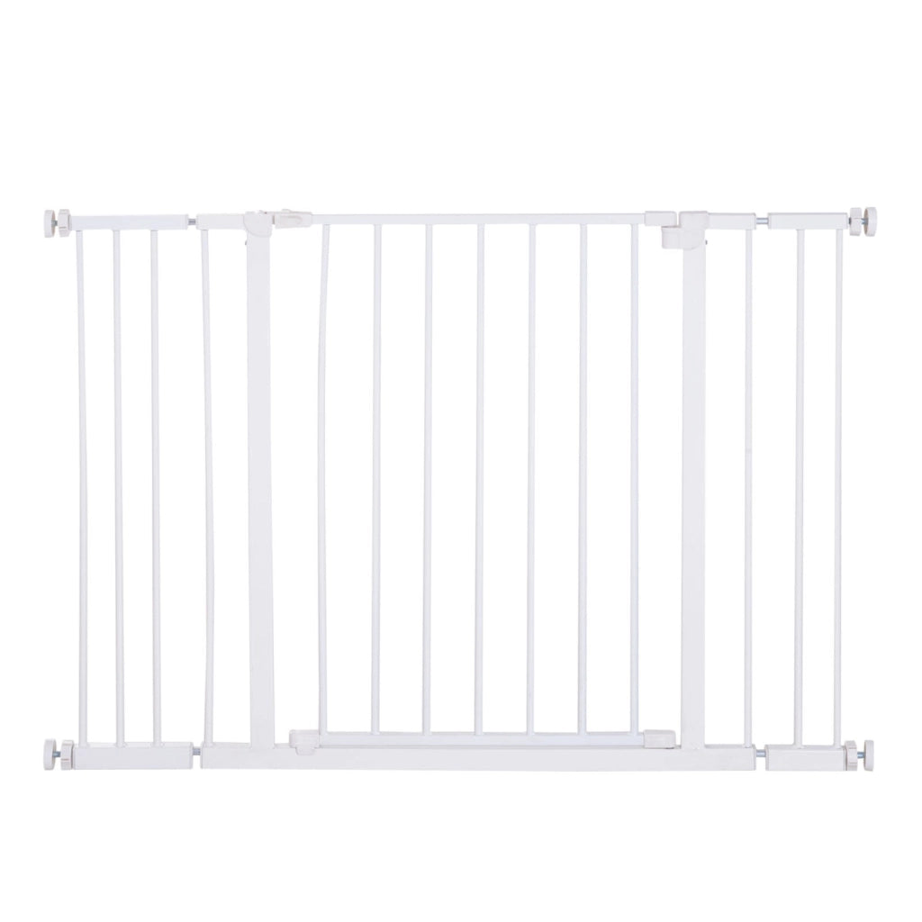 Cancelletto di Sicurezza per Animali Domestici 72-107 cm in Metallo Bianco
