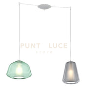 SOSPENSIONE BIANCO 2 LUCI SPOSTABILE VETRI ALPHA VE + GAMMA AM 1176BI-S2 S AG-MC