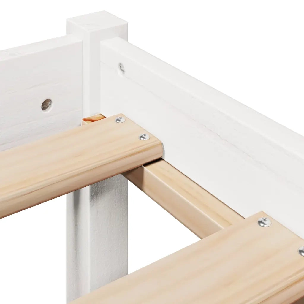 Giroletto senza Materasso Bianco 100x200 cm Legno Massello Pino 3306538