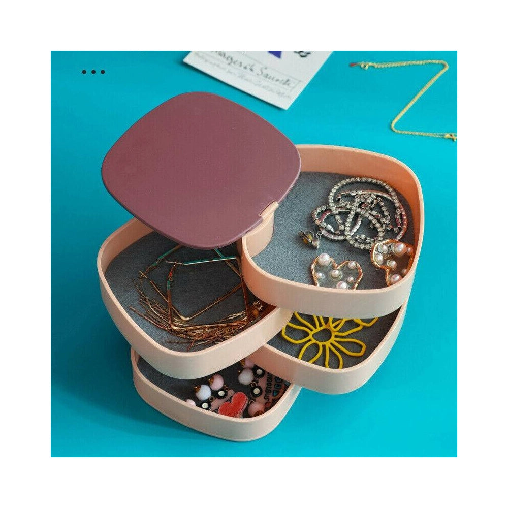Trade Shop - Organizer Per Trucco Cosmetici Accessori Casa Con 4 Cassetti Espositore Specchio -
