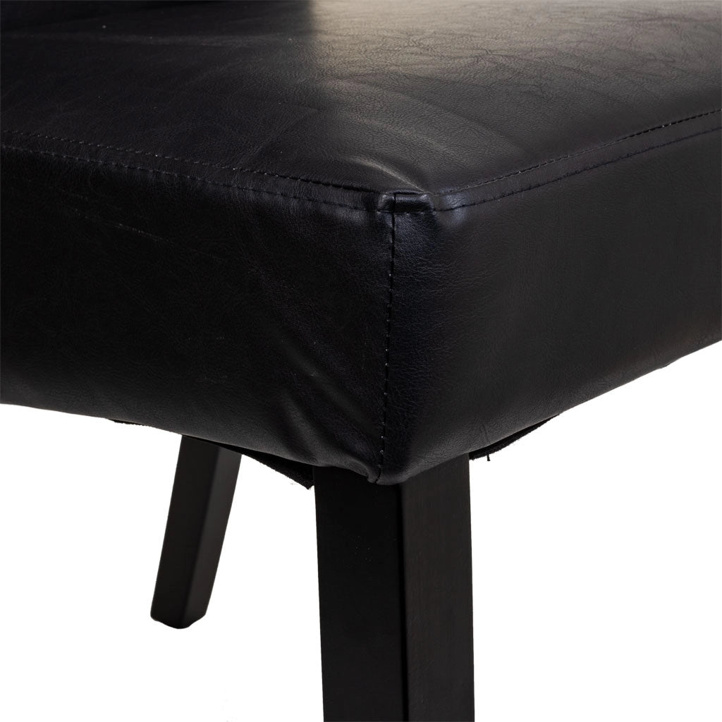 Sedia in legno imbottita nera 49x48x42/102h