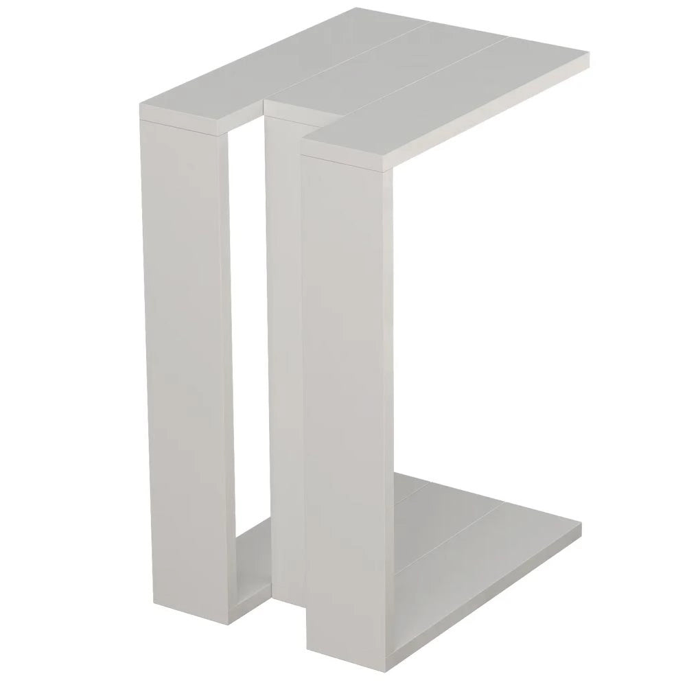 Tavolino da Caffè per Soggiorno 57x40x30 cm Laterale Divano in Legno MDF Bianco