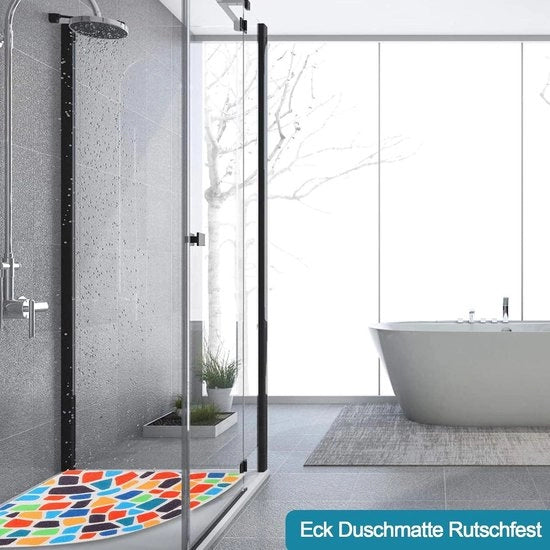 Pavimento antiscivolo - Antimuffa - 60 x 60 cm - PVC - Lavabile - Con fessure di scarico - Adatto per docce interne