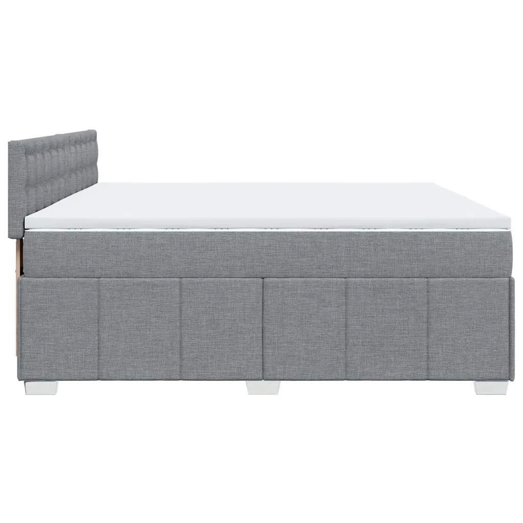 Giroletto a Molle con Materasso Grigio Chiaro 200x200cm Tessuto