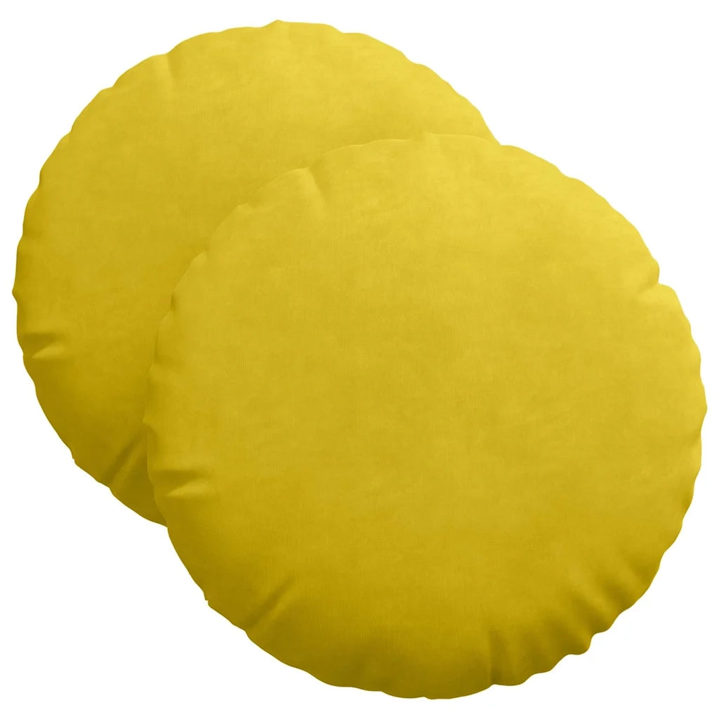 Cuscini per Seduta 2 pcs Giallo Ø 40 x 13 cm Velluto