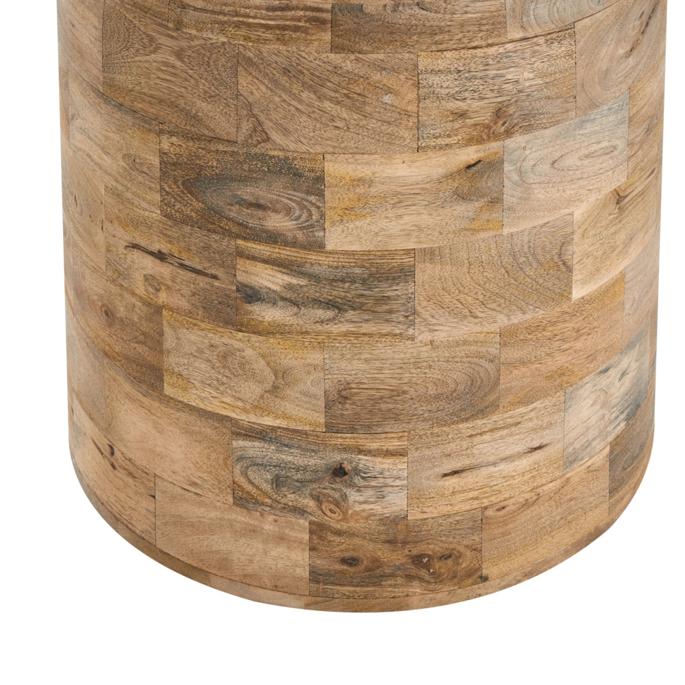 Tavolo da pranzo in legno di mango marrone chiaro ø 110 cm Struttura e base in legno massello Design moderno rotondo