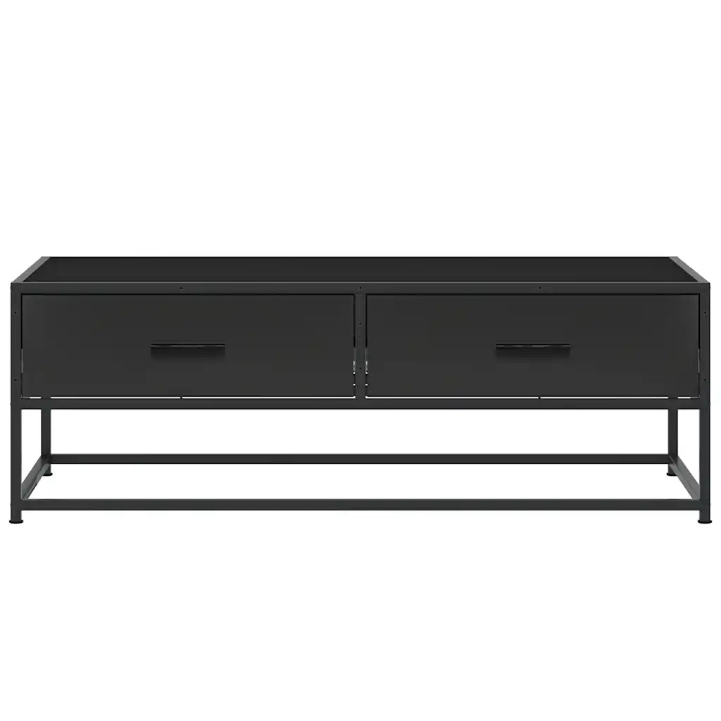 Tavolino Salotto Nero 100x50x35 cm Legno Multistrato e Metallo