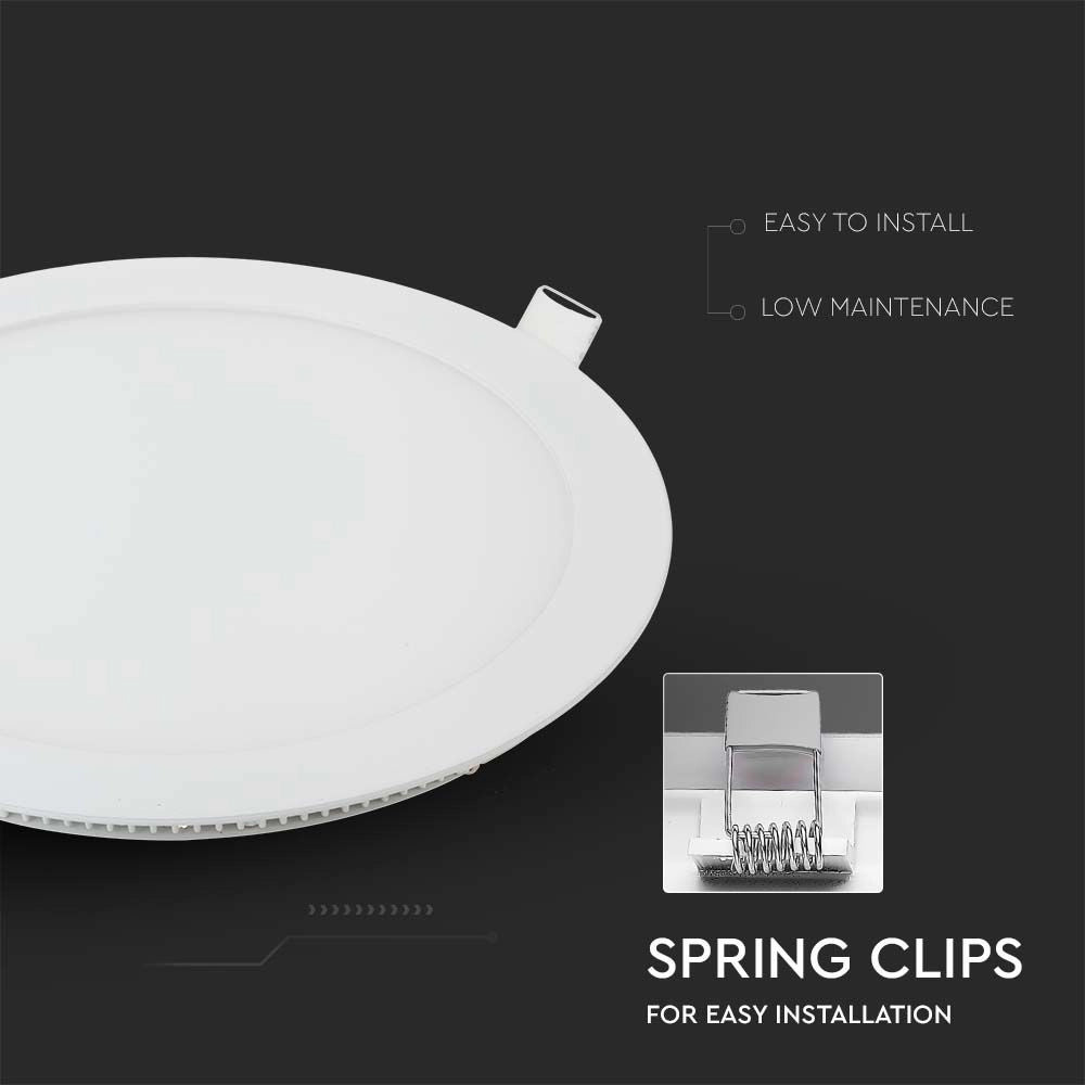 Downlight LED Pannello Premium 12W Rotondo 6400K 1050lm – V-TAC – VT-1207RD-N