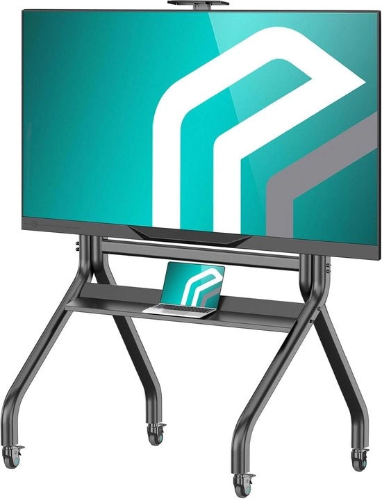 Sostegno per TV regolabile in altezza per schermi da 60 a 120 pollici fino a 120 kg, con ruote e regolazione VESA 1000x600, colore nero TS2080-B
