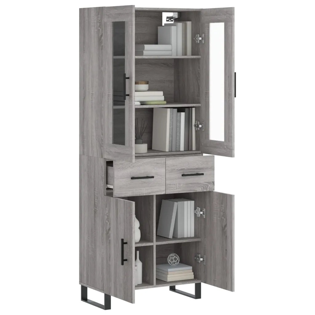 Credenza Grigio Sonoma 69,5x34x180 cm in Legno Multistrato 3198559