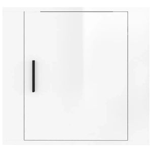 Comodino a Muro Bianco Lucido 50x30x47 cm