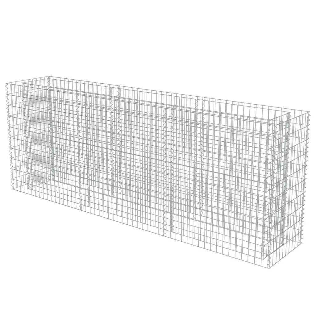 Gabbione Letto Rialzato in Acciaio Zincato 270x50x100 cm 143562