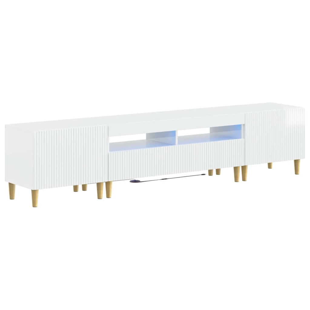 Mobile TV LED a 5 pezzi Bianco Lucido Legno ingegnerizzato 3416600