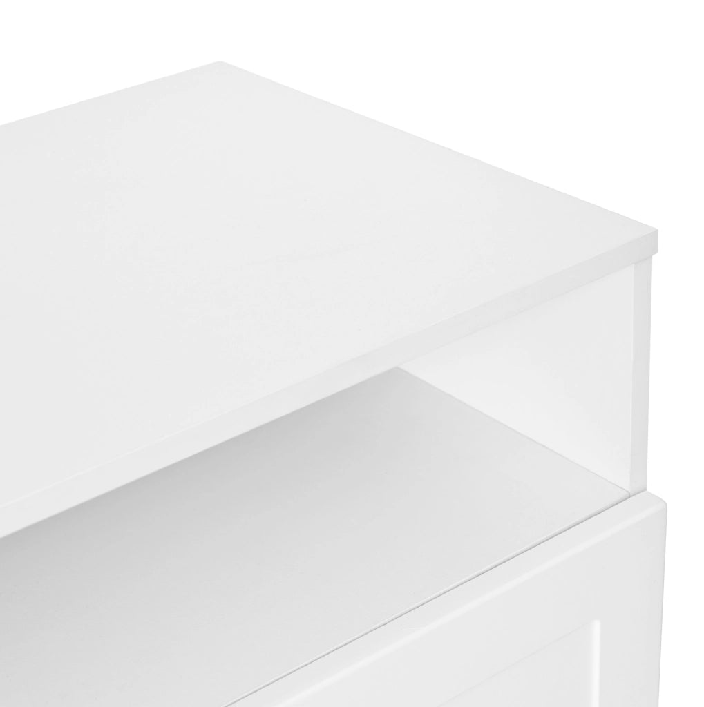 Mobile portascarpe bianco 146x34x109 cm con ripiani regolabili