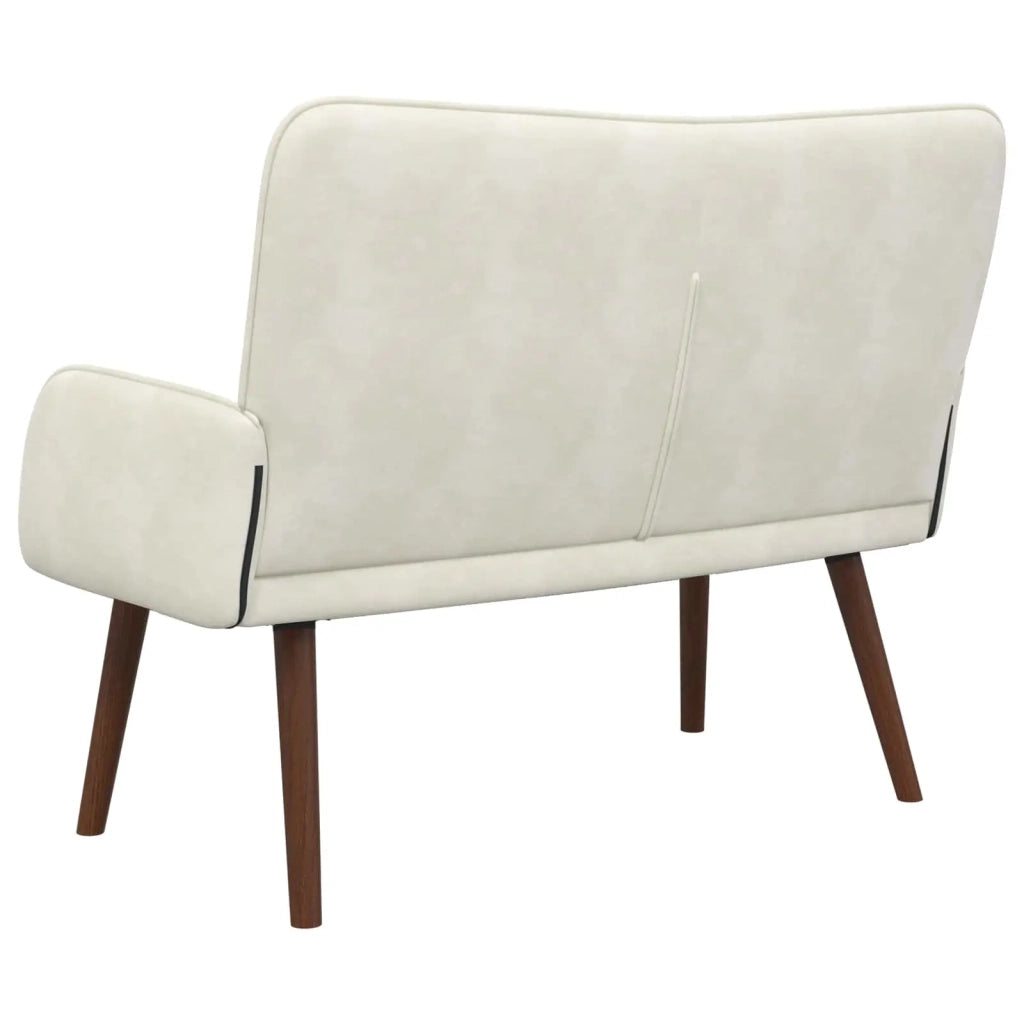 Sofa a Due Posti Crema 115 x 61 x 87 cm Velluto