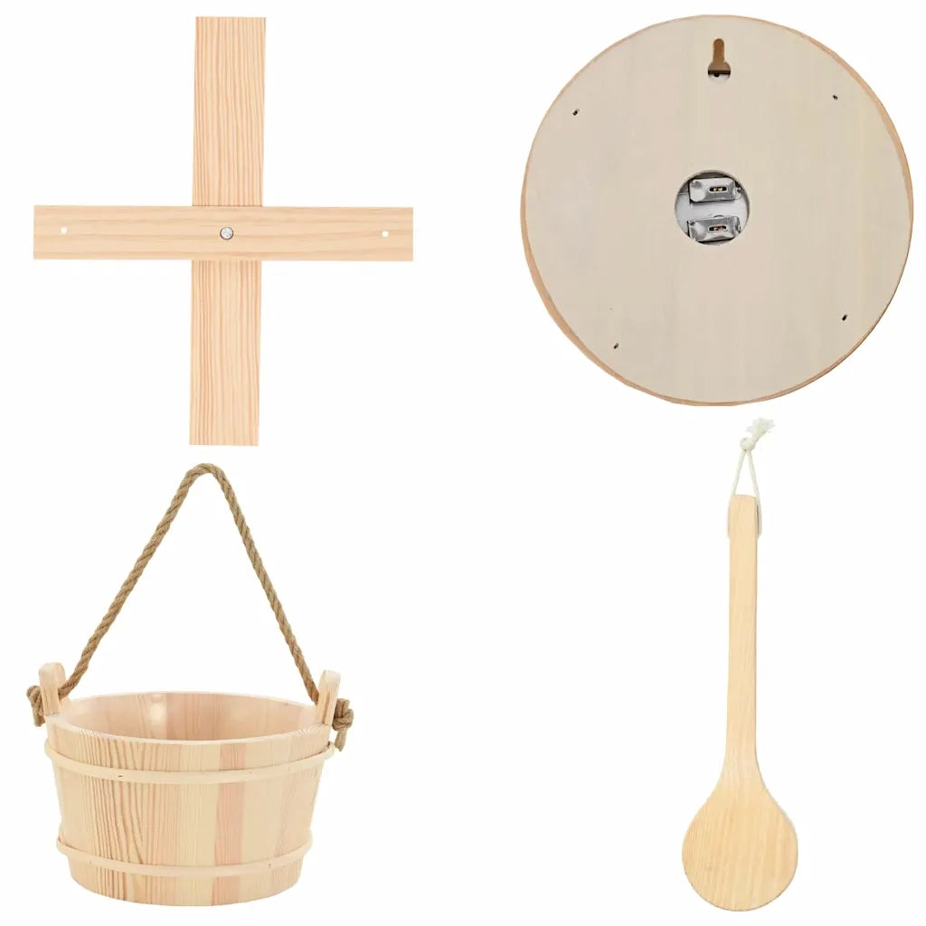 Set di Accessori per Sauna 4 pcs Marrone