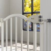 Cancellino per Cani Regolabile da 74-94 cm con Estensione, Montaggio a Pressione, Bianco