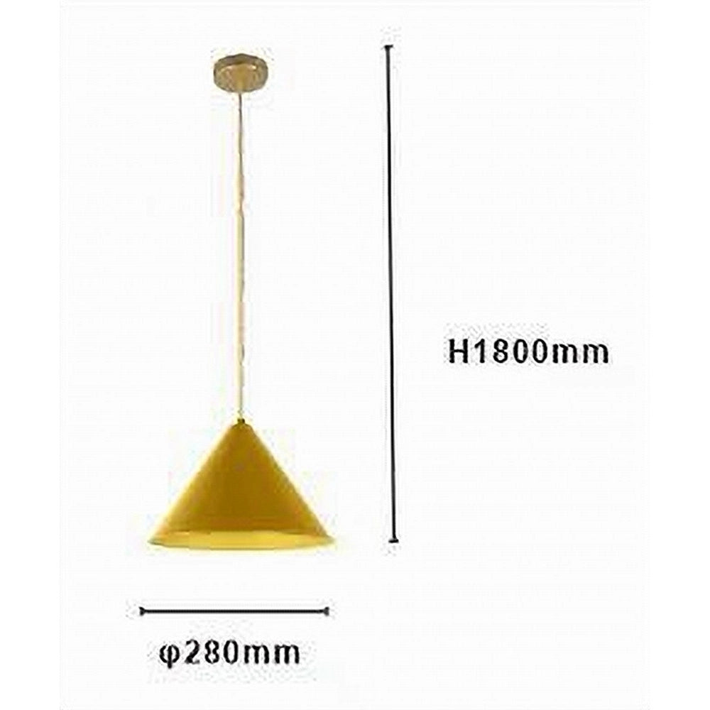 Trade Shop - Lampadario A Sospensione E27 Ferro Paralume Moderno Contemporaneo Cono Oro Bianco 33368 -