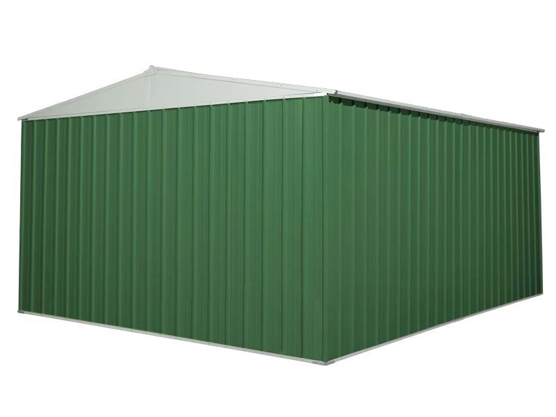 Casetta Box da Giardino in Lamiera di Acciaio Porta Utensili 360x430x210 cm Enaudi Verde