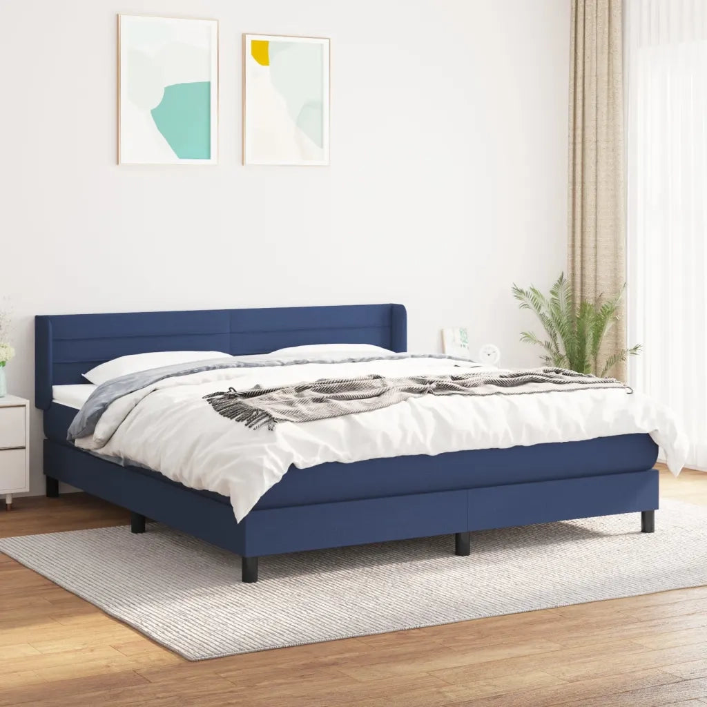 Giroletto a Molle con Materasso Blu 180x200 cm in Tessuto