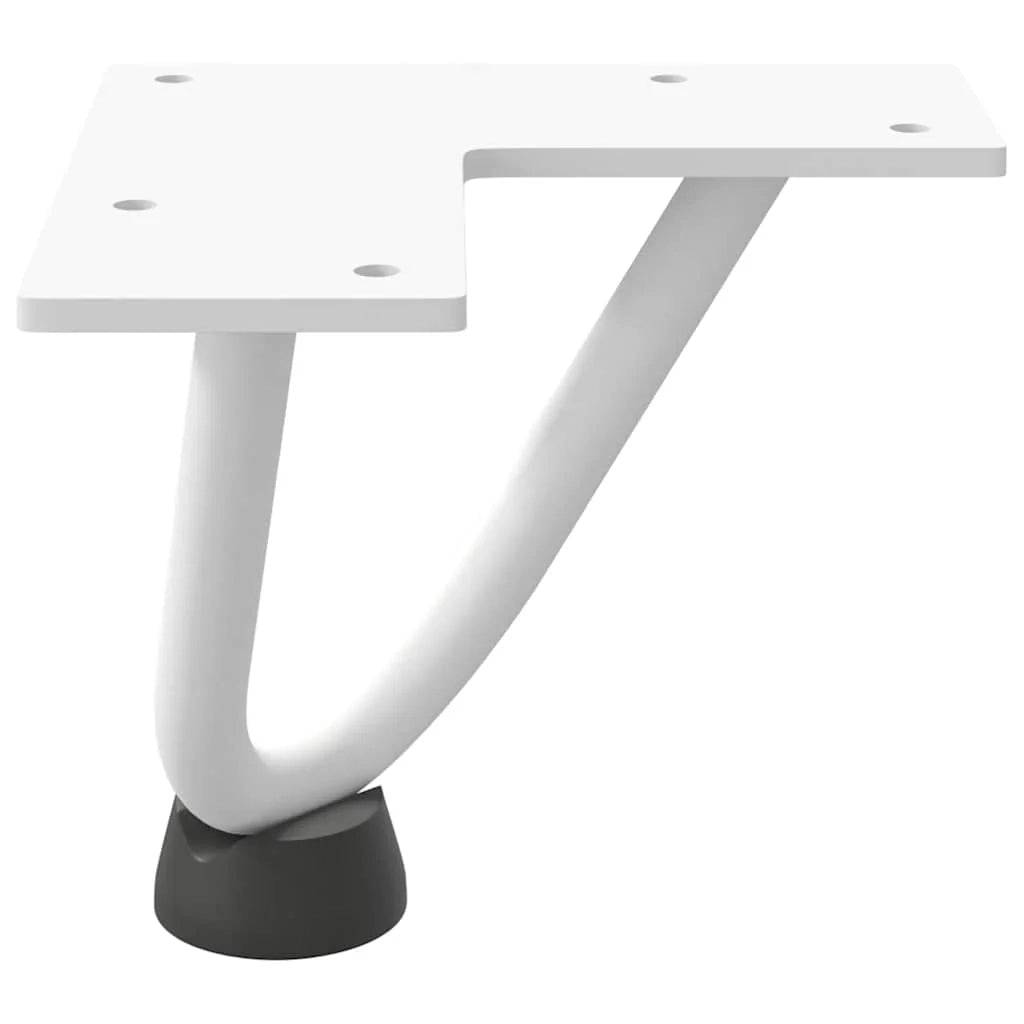 Set di 4 gambe a forcina per tavolino da caffè 10 cm con piedini regolabili design moderno in acciaio bianco 02_0056708