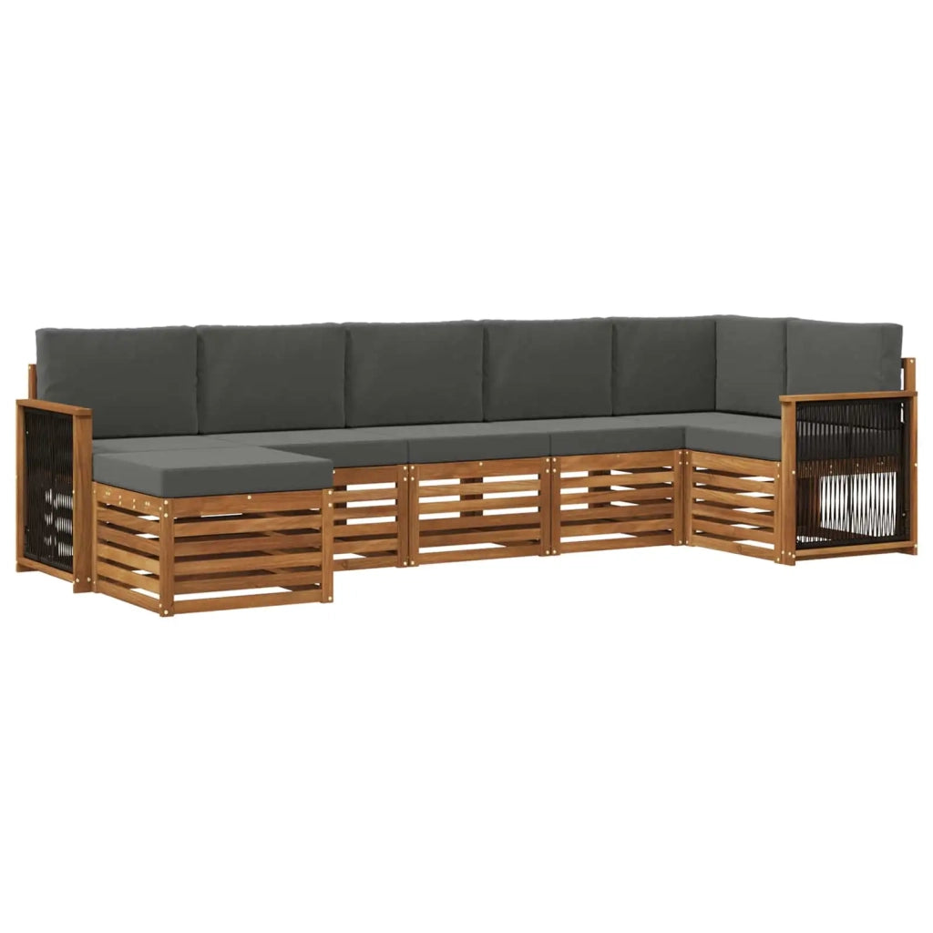 Set divano sezionale con cuscino 6 pcs Naturale e Antracite