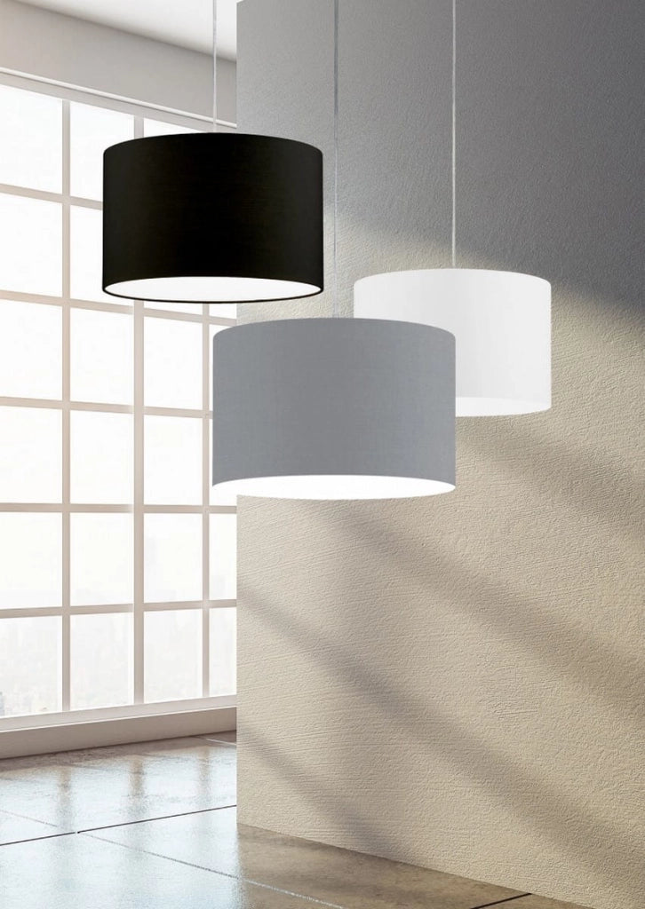 Lampada a sospensione Trio Hotel cromata tessuto Ø40 E27