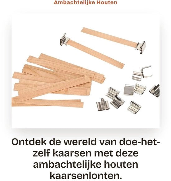 Lonti in legno artigianale 33 pezzi - amichevoli con l'ambiente - accessori per candele DIY - ideali per l'uso - inclusi piedini