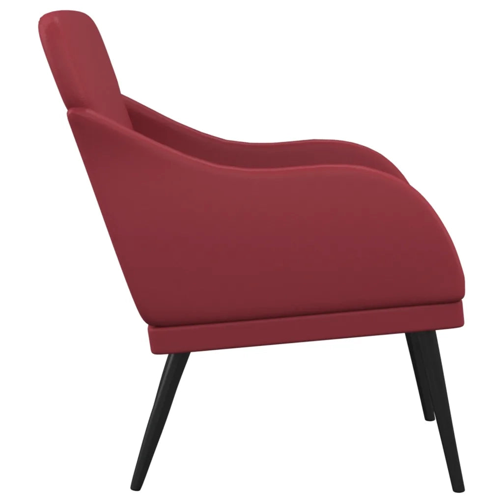 Poltrona Rosso Vino 63x76x80 cm Similpelle cod mxl 14170